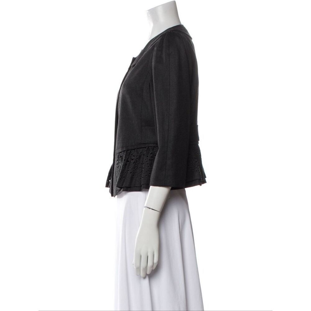 Rebecca Taylor Cropped Wool Blazer with Eyelet detailing- size 6
